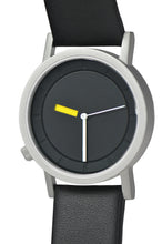 CT02-02S(33mm) Matt Silver Sandblast Case with Black Genuine Italy Leather