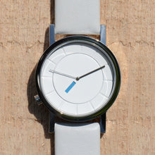 CT02-01(38mm) Polished Silver Case with White Genuine Italy Leather
