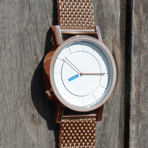 CT02-09(38mm) All Polished Rose Gold Case & Mesh Band